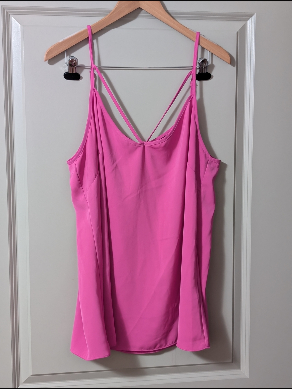 City Chic Hot Pink Double-Strap V-Back Tank Top